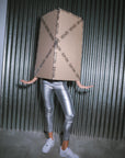 MEGHAN METALLIC TROUSERS - SILVER