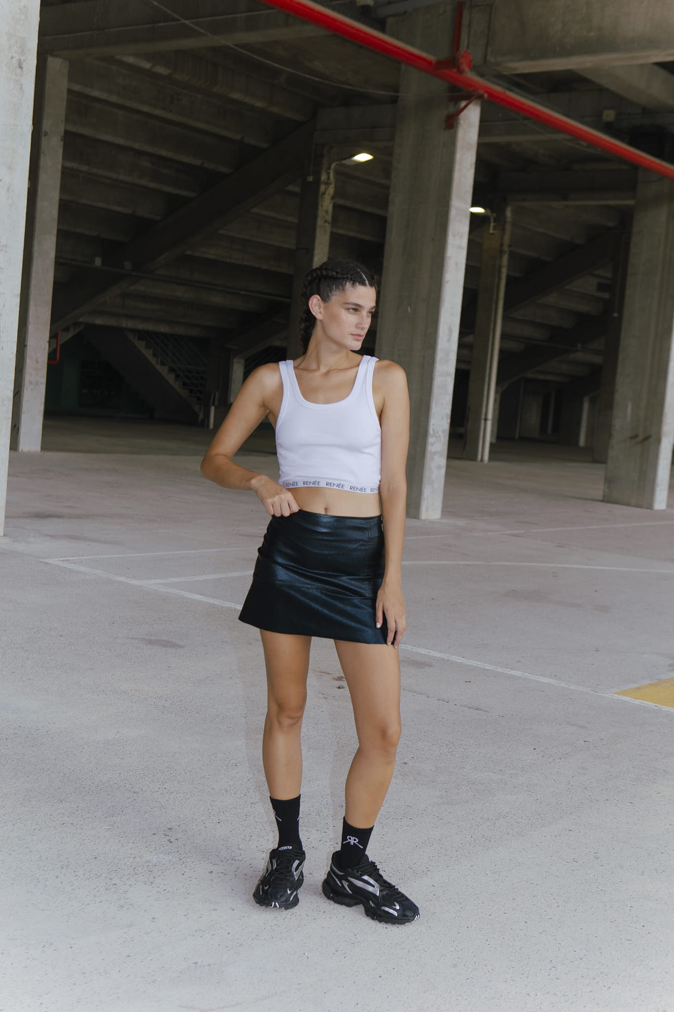 FALDA ATENAS METALLIC - BLACK