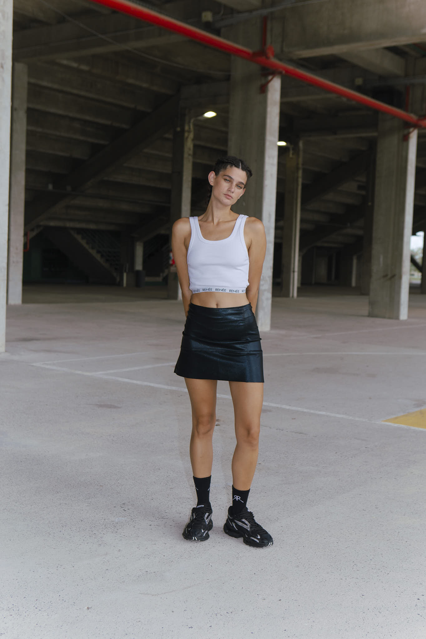 FALDA ATENAS METALLIC - BLACK