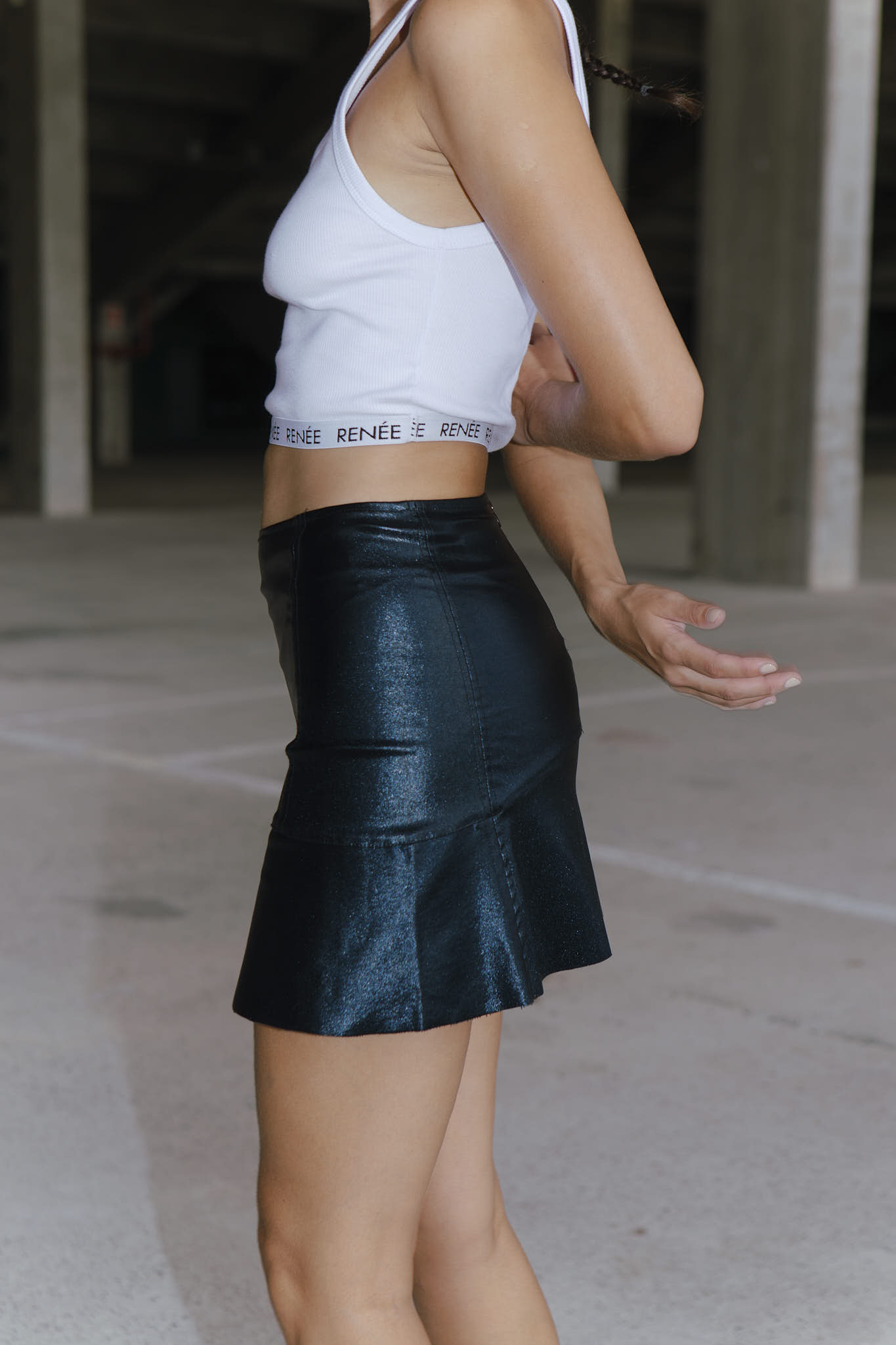 FALDA ATENAS METALLIC - BLACK