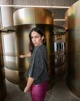RACHEL METALLIC PANTS - PINK