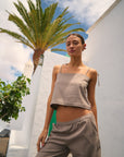LINEN CAPRI PANTS - BLACK