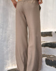 LINEN CAPRI PANTS - BLACK