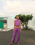 LINEN CAPRI PANTS - BLACK