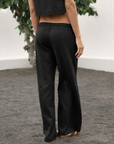 LINEN CAPRI PANTS - BLACK
