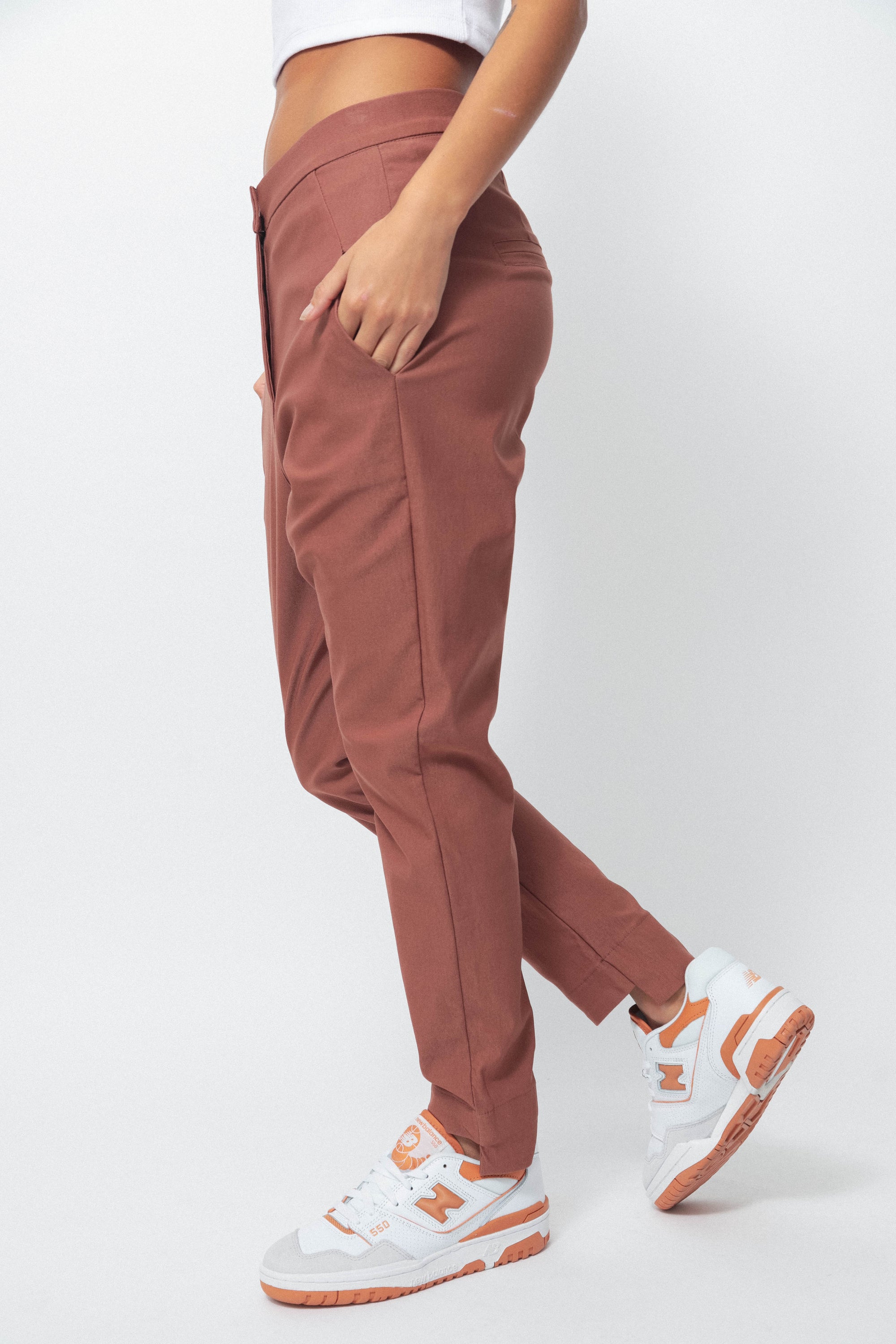 FIDELA TROUSERS - BRICK