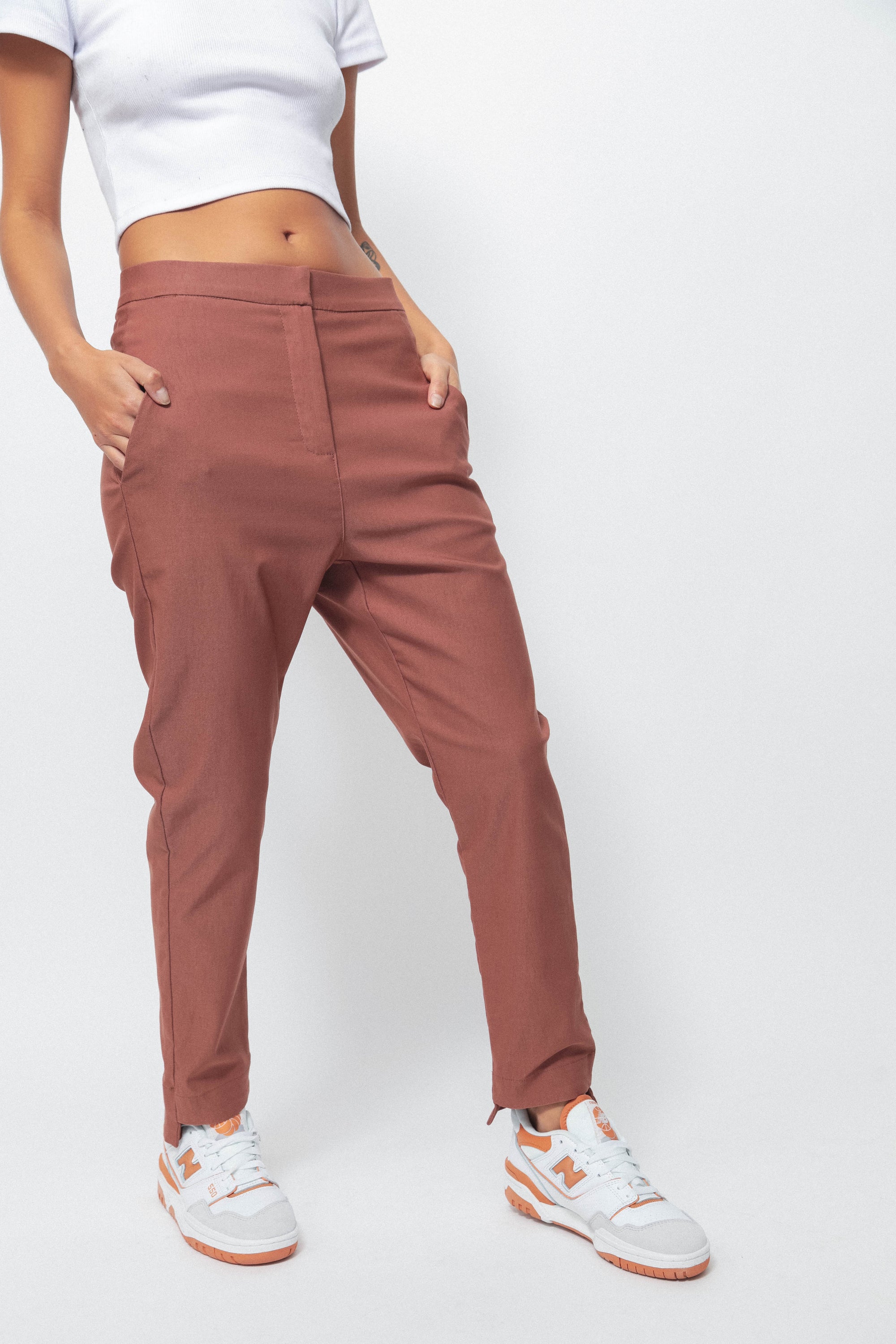 FIDELA TROUSERS - BRICK